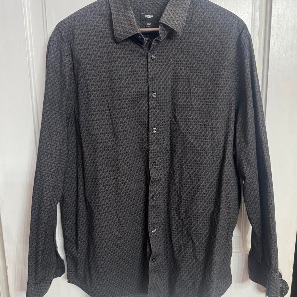 Express Men's Black and Grey Shirt